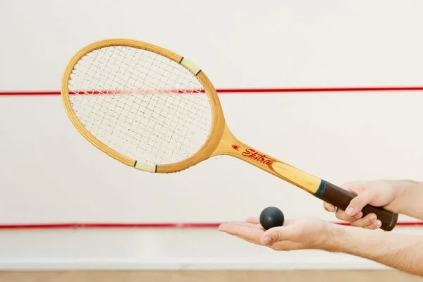 squash racket ball closeup